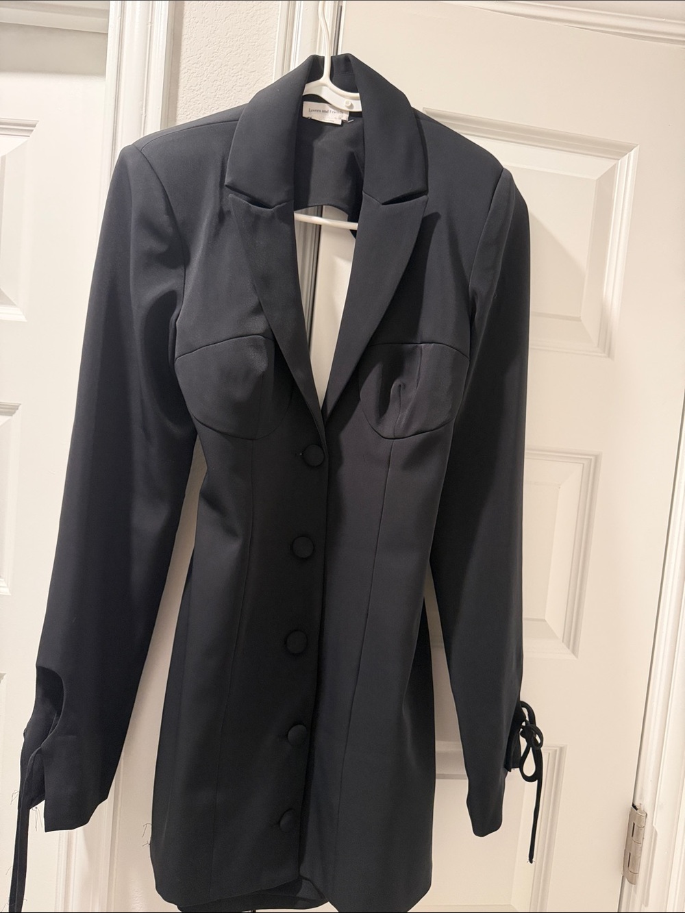 REVOLVE Black Tailored Button-Front Blazer Jacket